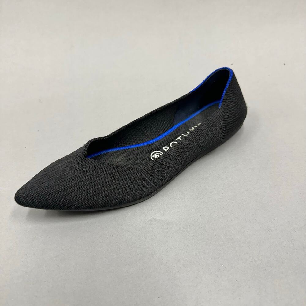 Rothy's The Point flats in solid black knit‎ pointed toe Size 9